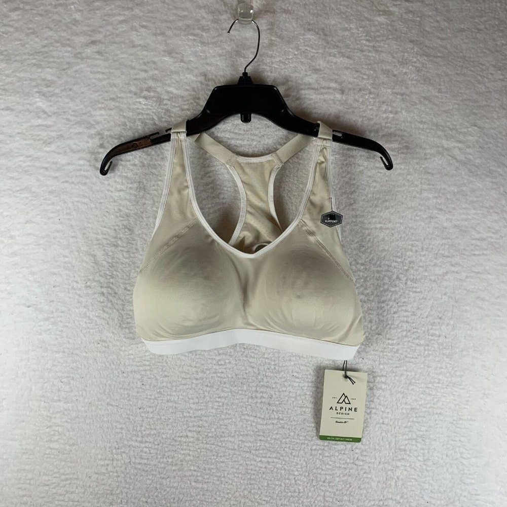 Alpine Design Sports Bra Women's Sand Polyester High Support‎ Racerback XL 7120